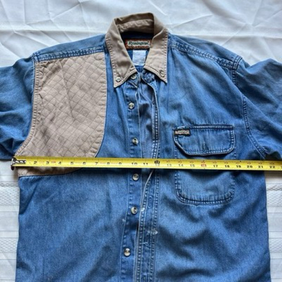 Remington Field Button Down Denim Men’s Medium Lightweight Shooting Shirt - Picture 3 of 10